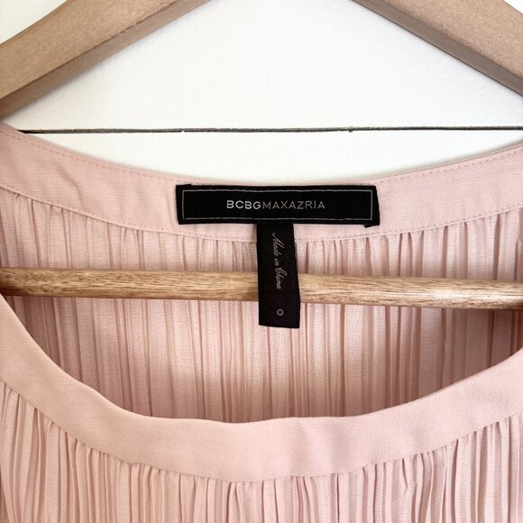 NWOT BCBG Maxazria Lucea yellow and tan with white sheer mesh dress - Picture 2 of 7